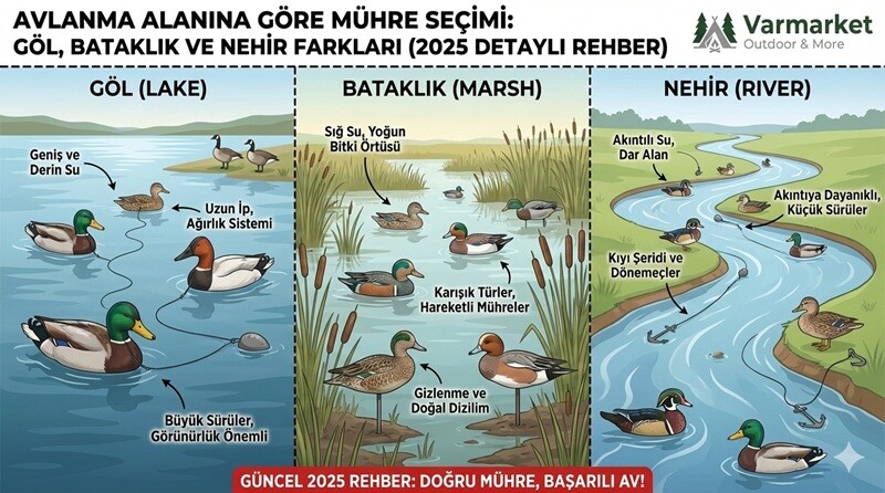 Avlanma Alanına Göre Mühre Seçimi: Göl, Bataklık ve Nehir Farkları (2025 Detaylı Rehber)